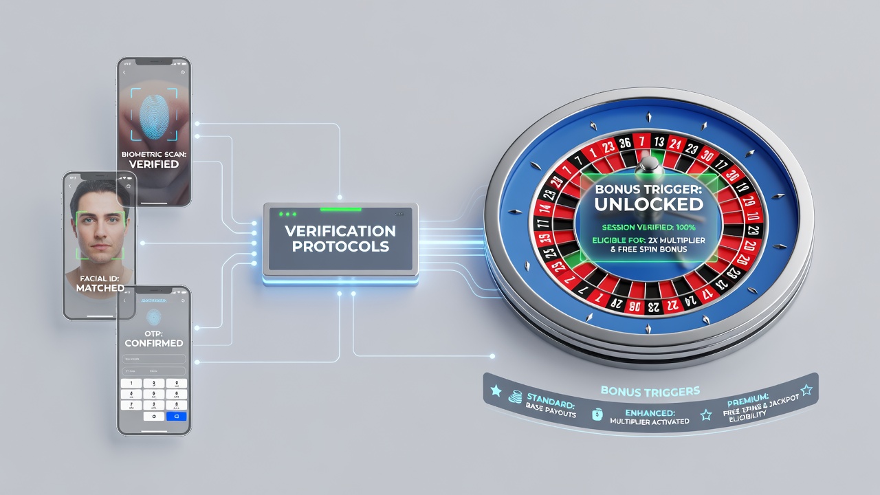 Illustration der Verbindung von Verifizierungsprotokollen mit Bonus-Triggern während einer mobilen Roulette-Session