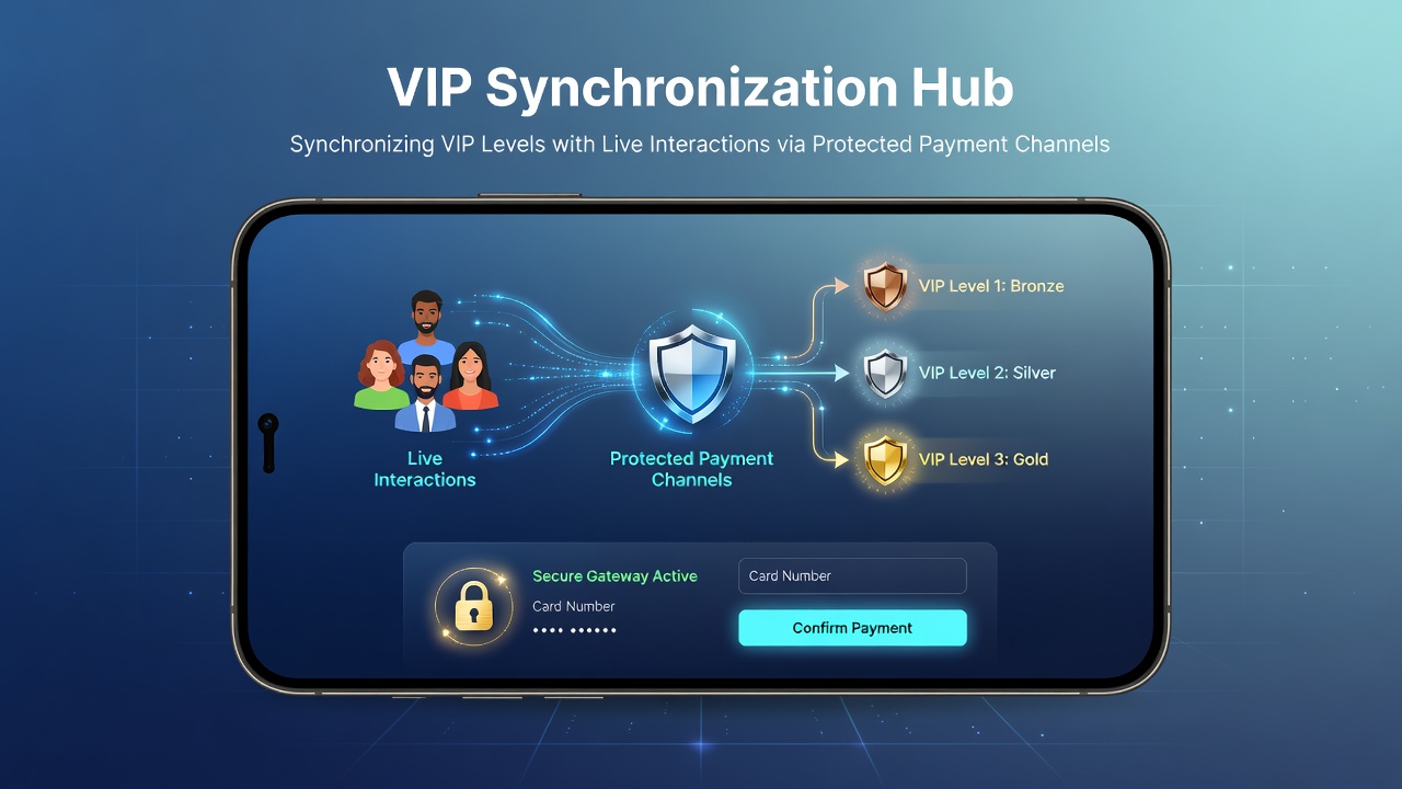 Sichere Zahlungstransaktion und VIP-Level-Update in einer mobilen Live-Casino-App