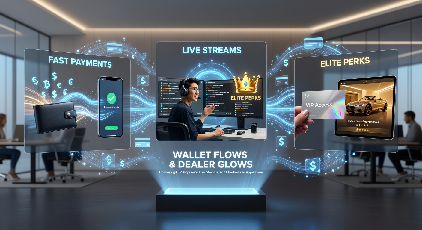 Live-Dealer-Stream mit Wallet-Integration und Elite-Perk-Anzeigen in einer App-Oberfläche